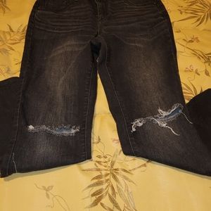 Distressed black jeans